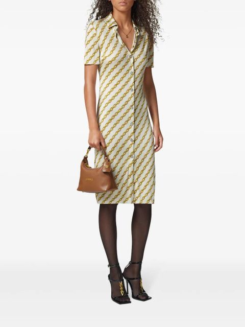 Versace Chain Stripes midi shirt dress - Neutrals - zdjęcie produktu nr 2