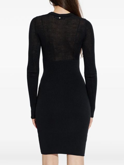 Versace Medusa-detail long-sleeve mini dress - Black