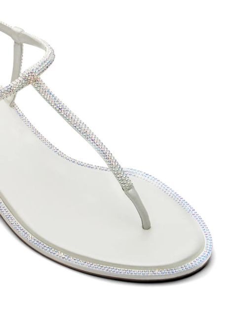 René Caovilla Diana crystal-embellished sandals - White