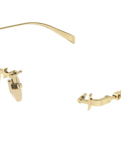 Gucci Eyewear rectangle-frame logo glasses - Gold - zdjęcie produktu nr 2