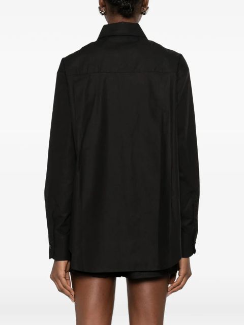 The Frankie Shop Lui curved hem shirt - Black