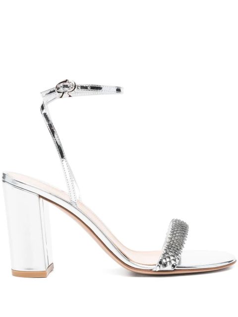 Gianvito Rossi 80mm leather sandals - Silver - zdjęcie produktu nr 1