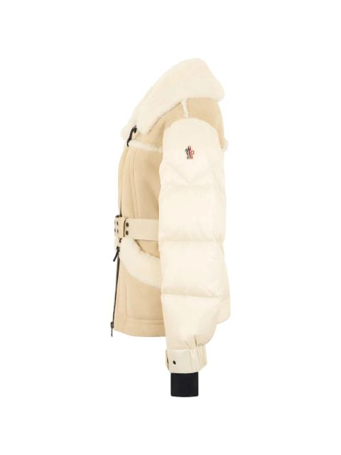 Moncler Grenoble shearling belted jacket - Neutrals