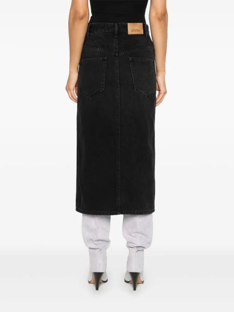 MARANT ÉTOILE Vandy denim midi skirt - Black