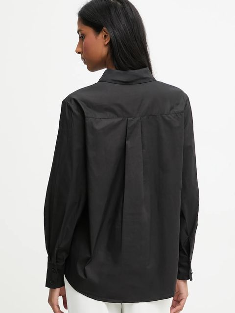 Answear.LAB koszula bawełniana damska kolor czarny regular z kołnierzykiem klasycznym