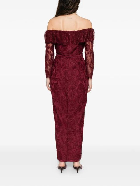 Self-Portrait lace button dress - Red