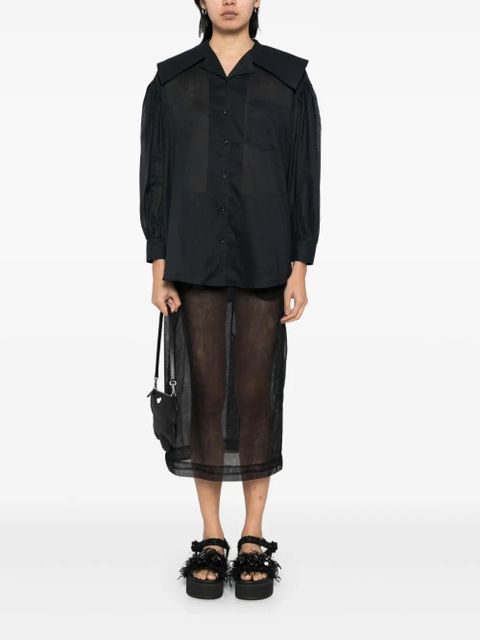 Simone Rocha sailor-collar puff-sleeves shirt - Blue - zdjęcie produktu nr 2