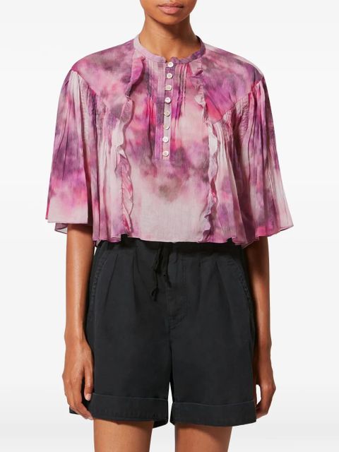 MARANT ÉTOILE Veelia ruffled buttoned blouse - Pink