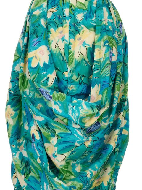 Chloé floral-print draped mini skirt - Blue