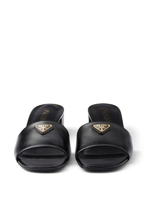 Prada 35mm logo-appliqué sandals - Black