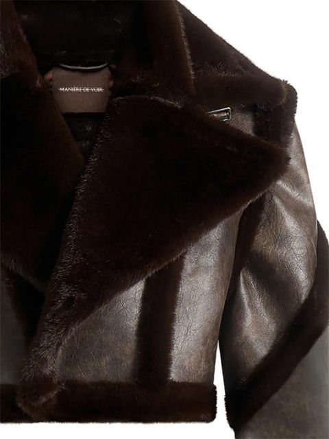 Manière De Voir Kena plush detachable-sleeves jacket - Brown - zdjęcie produktu nr 2