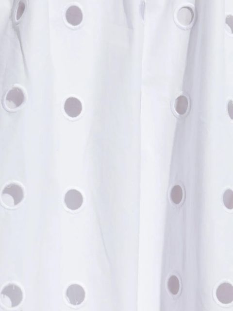 Posse open-cut dots midi A-line skirt - White