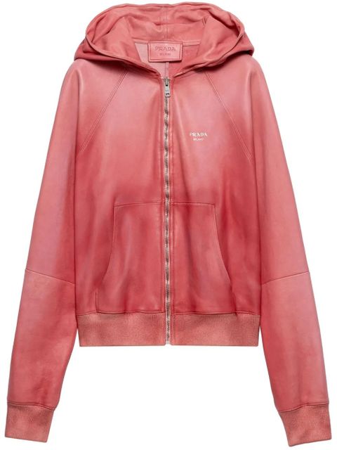 Prada hooded leather jacket - Pink - zdjęcie produktu nr 1