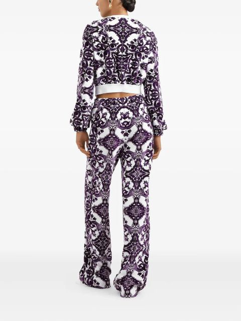 Dolce & Gabbana cotton-blend cropped sweatshirt - Purple