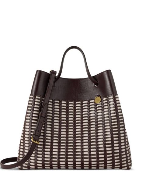 Mulberry Ebony & Eggshell woven-design leather tote bag - Brown - zdjęcie produktu nr 1