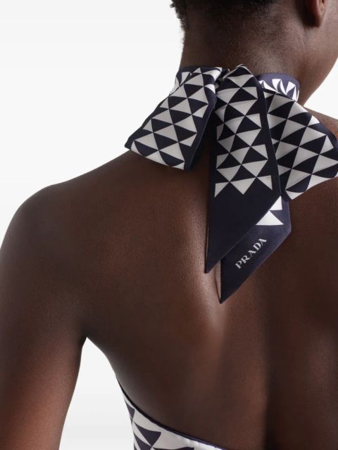 Prada printed silk top - Blue