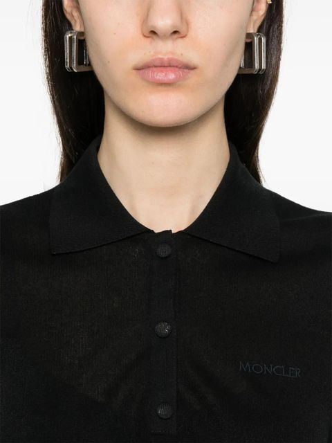 Moncler logo-embroidered polo shirt - Black - zdjęcie produktu nr 2