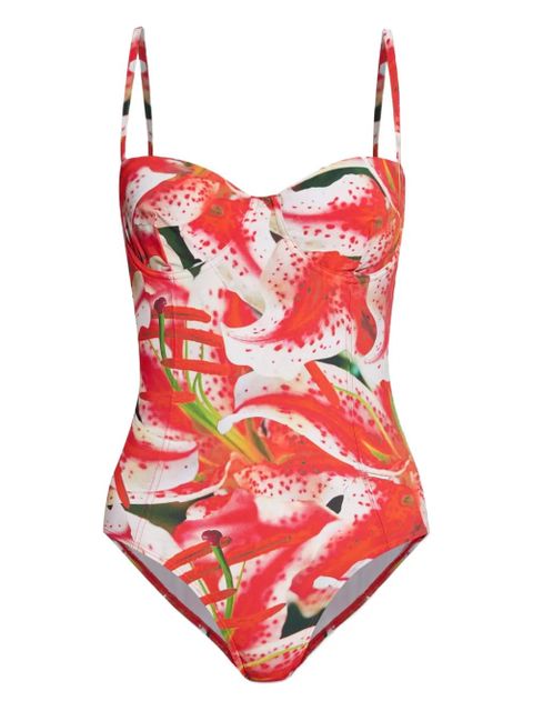 Tory Burch floral-print swimsuit - Pink - zdjęcie produktu nr 1