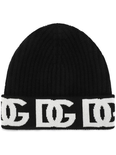 Dolce & Gabbana jacquard logo beanie hat - Black - zdjęcie produktu nr 1