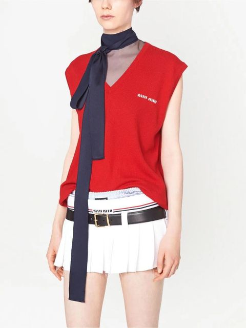 Miu Miu laser-engraved logo belt - Black