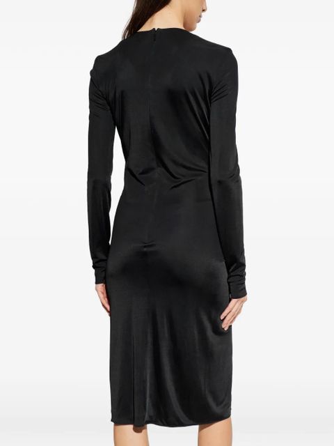 Versace Medusa-plaque draped dress - Black