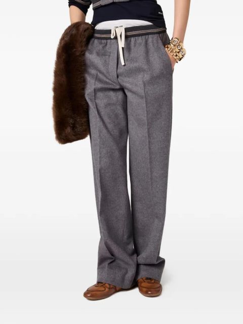 Miu Miu drawstring trousers - Grey