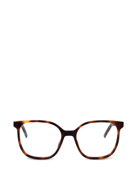 Saint Laurent tortoiseshell-effect square-frame glasses - Brown - zdjęcie produktu nr 1