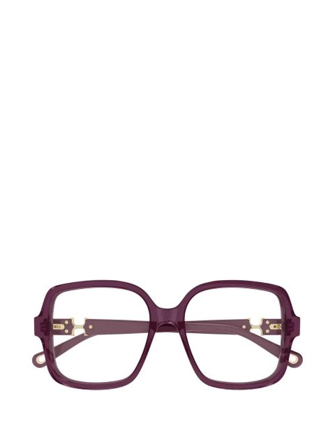 Chloé Eyewear square frame glasses - Purple - zdjęcie produktu nr 1