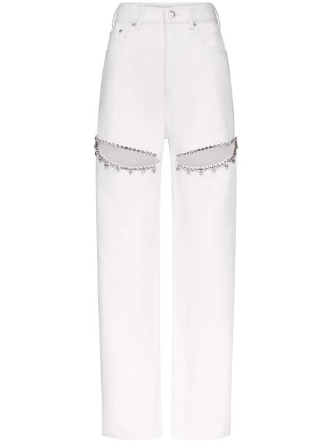 AREA crystal-embellished jeans - White - zdjęcie produktu nr 1