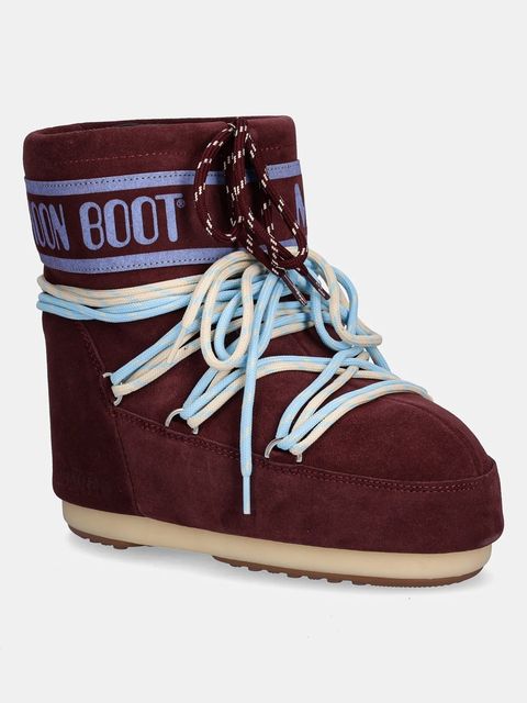 Moon Boot śniegowce MB ICON LOW SUEDE LACES kolor czerwony 80D1409670 D013