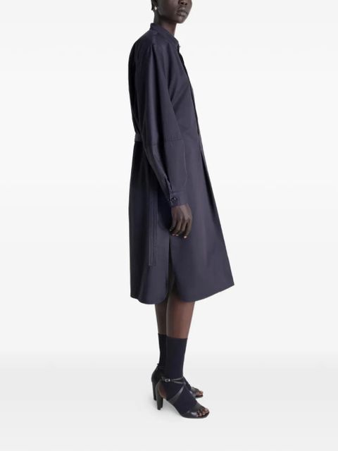 LEMAIRE belt mini shirt dress - Blue