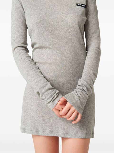 Miu Miu ribbed knit jersey dress - Grey