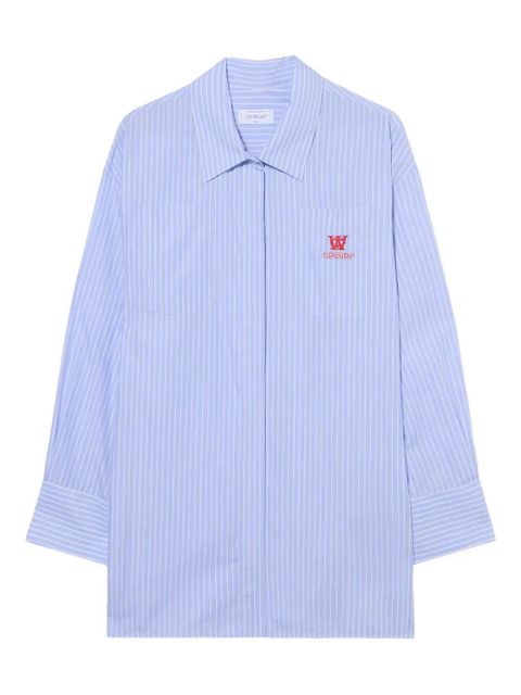 Off-White striped poplin shirt mini dress - Blue - zdjęcie produktu nr 1