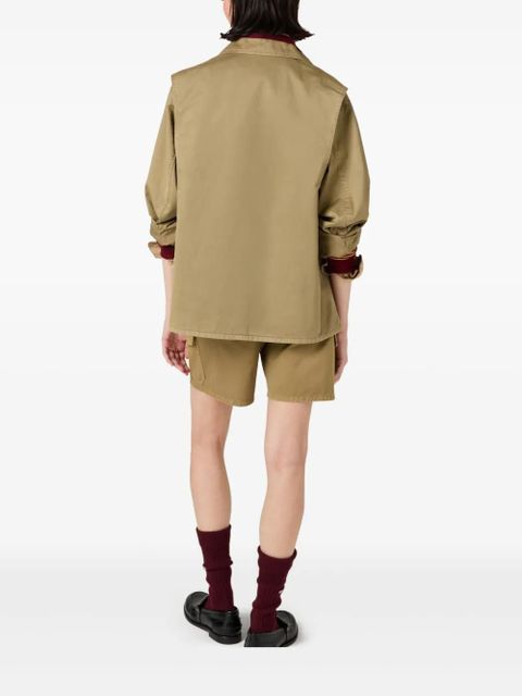 Miu Miu garment-dyed cotton jacket - Green