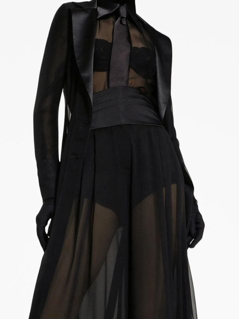 Dolce & Gabbana shawl-lapel long-sleeve dress - Black - zdjęcie produktu nr 2