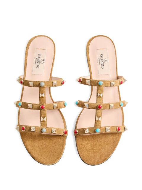 Valentino Garavani Rockstud suede sandals - Brown