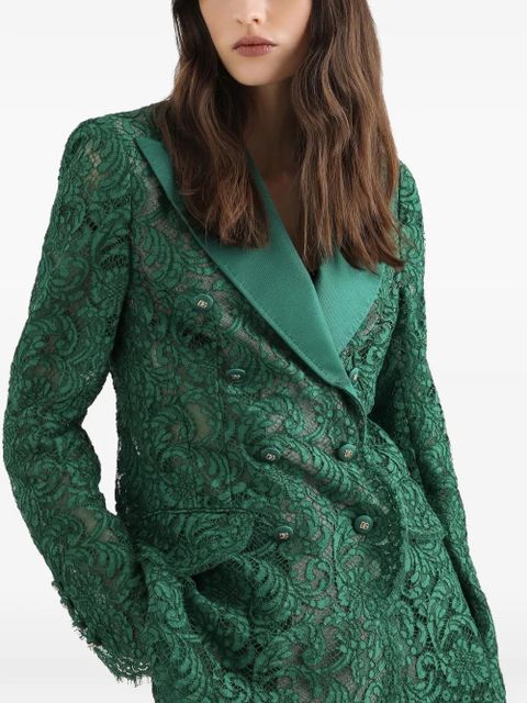 Dolce & Gabbana lace double-breasted blazer - Green