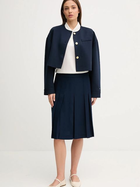 Tommy Hilfiger marynarka kolor granatowy oversize gładka WW0WW46519 - zdjęcie produktu nr 2