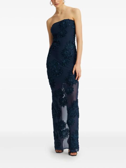 ROTATE BIRGER CHRISTENSEN floral-mesh maxi dress - Blue - zdjęcie produktu nr 2