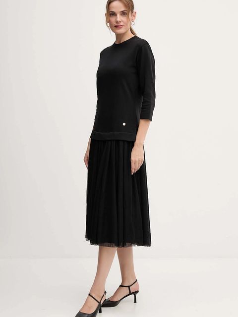 Joop! sukienka kolor czarny midi rozkloszowana 30047770 - zdjęcie produktu nr 2