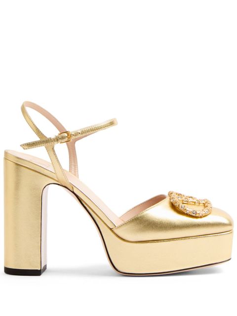 Valentino Garavani 115mm VLogo Signature leather pumps - Gold