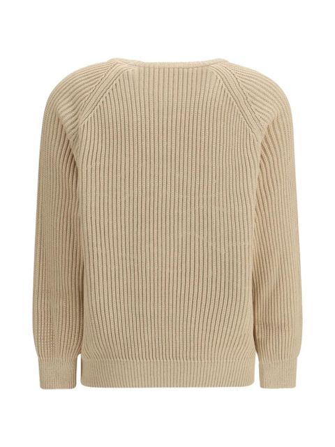 Saint Laurent long-sleeve cotton sweater - Neutrals - zdjęcie produktu nr 2