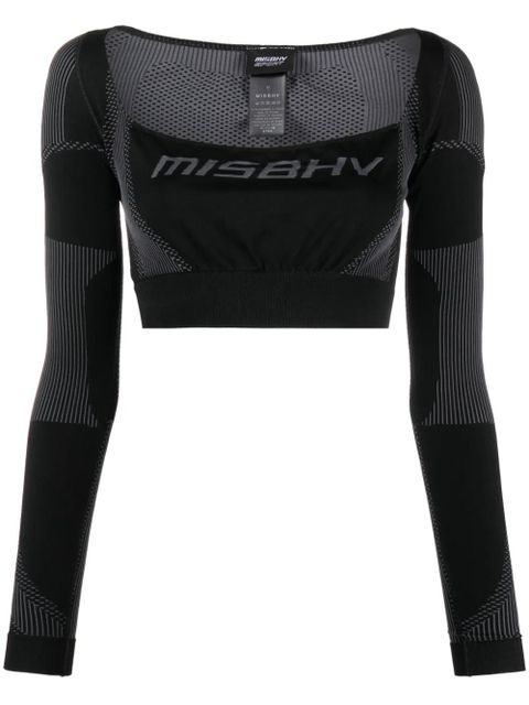 MISBHV logo-jacquard crop top - Black