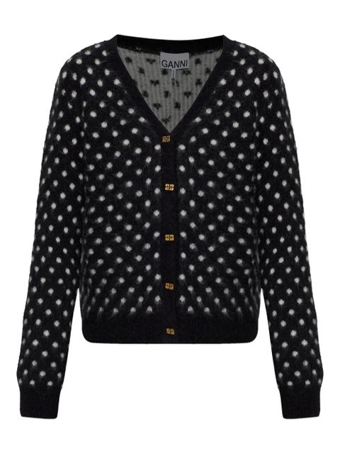 GANNI polka dot button-up cardigan - Black - zdjęcie produktu nr 1