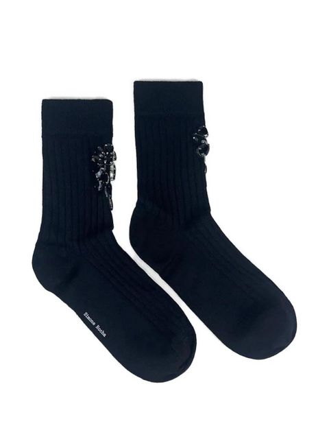 Simone Rocha crystal-embellished Poppy socks - Black - zdjęcie produktu nr 1