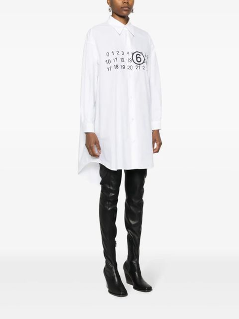 MM6 Maison Margiela logo-print cotton shirtdress - White