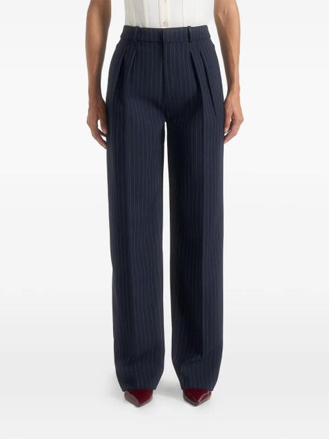 Manière De Voir Julie pinstripe-print pleated tailored trousers - Blue