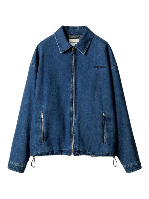 Miu Miu cashmere denim blouson jacket - Blue - zdjęcie produktu nr 1
