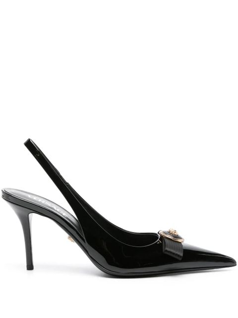 Versace 85mm Gianni Ribbon slingback pumps - Black - zdjęcie produktu nr 1