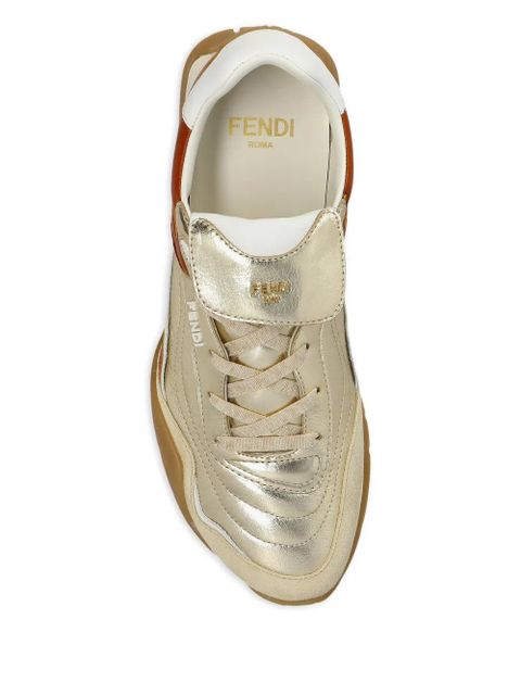 FENDI logo-plaque sneakers - Gold
